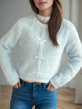 Load image into Gallery viewer, Cutout Knot Button Long Sleeve Cardigan