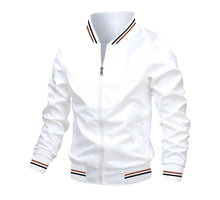 Cargar imagen en el visor de la galería, Men's Striped Zip-up Jacket With Pockets Fashion Casual Outerwear Sports Baseball Clothing Spring And Fall