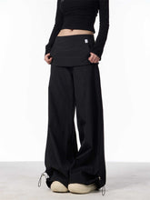 Load image into Gallery viewer, Women's Fake Two-piece Overalls Bandage Dress Wide-leg Casual Pants