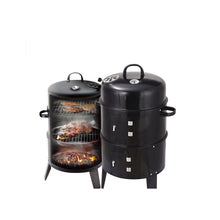 Load image into Gallery viewer, Double Layer Smokeless BBQ Grill & Braising Oven - Vertical Charcoal Smoker For Effortless, Healthy Outdoor Cooking With Minimal Grease Smoke
