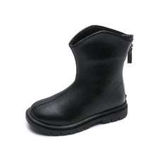 Cargar imagen en el visor de la galería, Botas de cuero cálidas de terciopelo informales coreanas para niñas de otoño e invierno