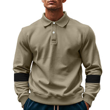 Load image into Gallery viewer, Fashion Long-sleeved Lapel Polo Shirt With Button Men's Loose Casual Sports Top Fall Spring Clothing