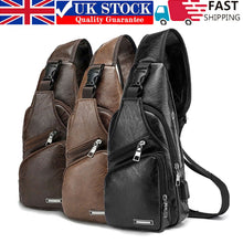Load image into Gallery viewer, Men Chest Bag PU Shoulder Sling Backpack Pack Travel Sport Cross Body Bags