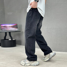 Cargar imagen en el visor de la galería, Fashion Pockets Jeans Men's Wide-leg Straight Trousers Versatile Casual Long Pants Streetwear Clothing