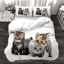 Load image into Gallery viewer, Three-piece Animal Cat and Dog Realistic Quilt Cover