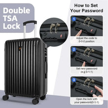Load image into Gallery viewer, 3pcs Luggage Set Lightweight Hard Shell Suitcase Set With Double Spinner Wheels, Large Capacity, Includes 3pc U-Shaped Travel Pillow Set, Perfect For Business Family Trips