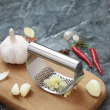 Load image into Gallery viewer, Multi-function Manual Garlic Press Stainless Steel Garlic Presse Curved Garlic Grinding Slicer Chopper Home Cooking Gadgets Tool