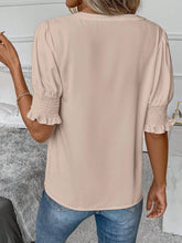 Load image into Gallery viewer, Notched Short Sleeve Blouse