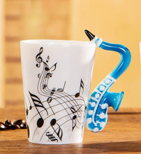 Load image into Gallery viewer, Creative Music Violin Style Guitar Ceramic Mug Coffee Tea Milk Stave Cups With Handle Coffee Mug Novelty Gifts