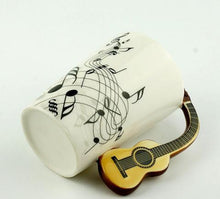 Load image into Gallery viewer, Creative Music Violin Style Guitar Ceramic Mug Coffee Tea Milk Stave Cups With Handle Coffee Mug Novelty Gifts