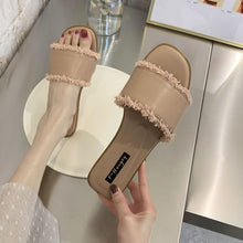 Load image into Gallery viewer, Fashion Outer Wear One-word Tassel Sandals And Slippers
