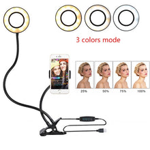 Cargar imagen en el visor de la galería, LED Selfie Ring Light for Live Adjustable Makeup Light-8cm Stand