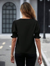 Load image into Gallery viewer, Notched Short Sleeve Blouse