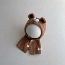 Cargar imagen en el visor de la galería, Children's Hat Scarf Integrated Winter Ins