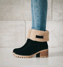 Load image into Gallery viewer, Mid-Tube Thick Heel Suede Snow Boots