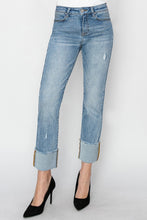 Load image into Gallery viewer, RISEN Full Size High Rise Cuffed Slim Straight Jeans