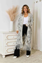 Load image into Gallery viewer, Multicolored Open Front Fringe Hem Cardigan