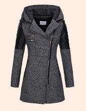 Load image into Gallery viewer, Women Warm Slim Full Zipper Coat Thick Woolen Coat Female Fall Winter Windbreaker Hooded Diagonal Zipper Women's Clothing