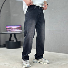 Cargar imagen en el visor de la galería, Fashion Pockets Jeans Men's Wide-leg Straight Trousers Versatile Casual Long Pants Streetwear Clothing