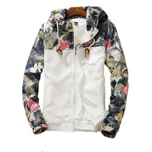 Load image into Gallery viewer, Spring Summer New Men Light Floral Print Hooded Jacket Fashion Trend Flower Coat Hoodies