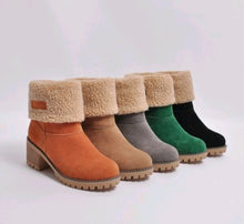 Load image into Gallery viewer, Mid-Tube Thick Heel Suede Snow Boots
