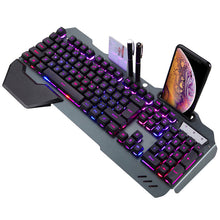 Load image into Gallery viewer, ErgonomicWired Gaming Keyboard with RGB Backlight Phone Holder
