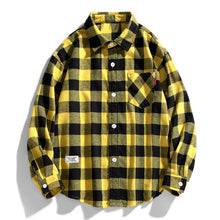 Cargar imagen en el visor de la galería, Camisa de cuadros grandes holgada de moda para jóvenes