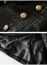 Cargar imagen en el visor de la galería, Suit Crocodile Leather Coat European And American Style Slim-fit Top Metal Buckle Waist-tight Jacket