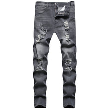 Load image into Gallery viewer, New Men's Ripped Matte White Slim-fit Denim Trousers Fashion