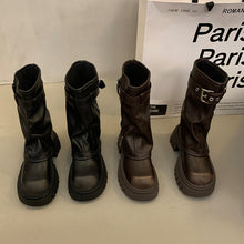 Load image into Gallery viewer, Retro Slimming Versatile Pleated Boots Platform