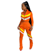 Load image into Gallery viewer, Leisure stitching sports suit two-piece suit