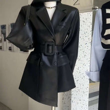 Cargar imagen en el visor de la galería, Hermoso abrigo de cuero retro de moda para mujer