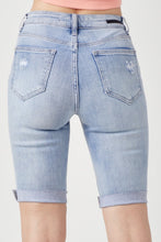 Load image into Gallery viewer, RISEN High Rise Distressed Denim Bermuda Shorts