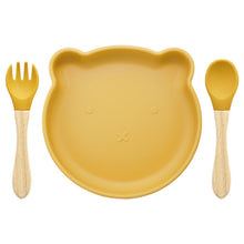 Load image into Gallery viewer, Food Supplement Tableware Set Silicone Spork Baby Products Bear Silicone Tableware
