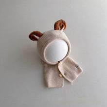 Cargar imagen en el visor de la galería, Children's Hat Scarf Integrated Winter Ins