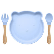 Load image into Gallery viewer, Food Supplement Tableware Set Silicone Spork Baby Products Bear Silicone Tableware
