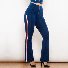 Load image into Gallery viewer, Shascullfites Melody Side Striped High Waist Skinny Jeans Bum Lift Pants Woman Sexy Push Up Jeans Denim Flare Jeans