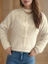 Load image into Gallery viewer, Cutout Knot Button Long Sleeve Cardigan