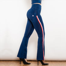 Load image into Gallery viewer, Shascullfites Melody Side Striped High Waist Skinny Jeans Bum Lift Pants Woman Sexy Push Up Jeans Denim Flare Jeans