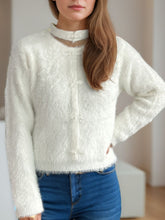 Load image into Gallery viewer, Cutout Knot Button Long Sleeve Cardigan