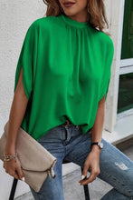 Load image into Gallery viewer, Tie Back Slit Half Sleeve Blouse