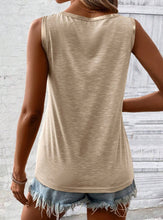 Load image into Gallery viewer, Block Edge Decor Casual Tank Top