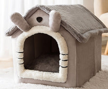 Load image into Gallery viewer, Foldable Dog House Pet Cat Bed Winter Dog Villa Sleep Kennel Removable Nest Warm Enclosed Cave Sofa Pets Supplies