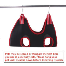 Cargar imagen en el visor de la galería, Hamaca para el cuidado de mascotas y gatos, para cortar uñas de perros, antiarañazos, antimordeduras, bolsa fija, bolsa de sujeción para recortar el baño, hamaca de belleza, juego colgante para mascotas