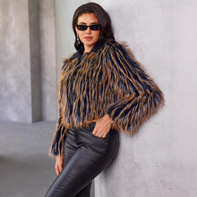 Load image into Gallery viewer, Women's Fur Coat Winter Warm Contrast Color