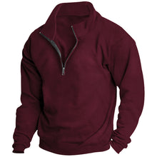 Load image into Gallery viewer, Men's Brushed Hoody Stand Collar Half Zip Long Sleeve