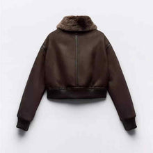 Load image into Gallery viewer, Women's Short Leather And Fur Double-sided Cotton-padded Jacket