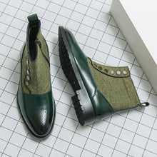 Load image into Gallery viewer, Cloth Stitching High Top Wild British Martin Casual Men's Leather Shoes