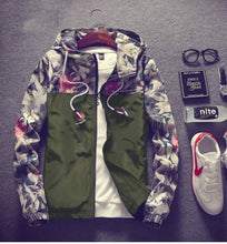 Load image into Gallery viewer, Spring Summer New Men Light Floral Print Hooded Jacket Fashion Trend Flower Coat Hoodies