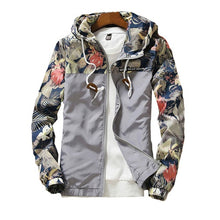 Load image into Gallery viewer, Spring Summer New Men Light Floral Print Hooded Jacket Fashion Trend Flower Coat Hoodies
